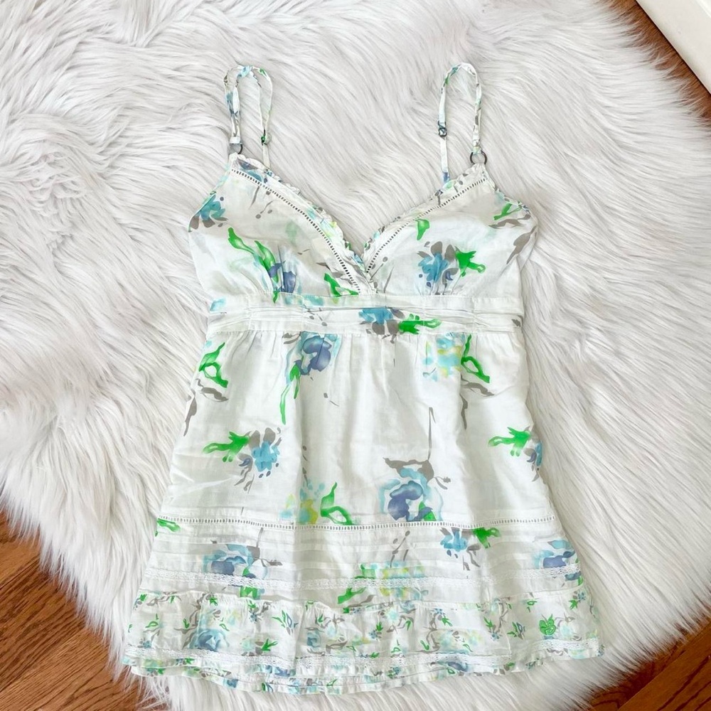 Vintage Y2K white babydoll summer top 🩵 by Banana Moon